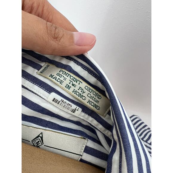 Austin Reed Vintage Blue White Pinpoint Oxford Dress Shirt 16.5 35 - Picture 4 of 5